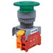 LXE22-1/C-GN - 22mm Illuminated Mushroom Head Push Button - 110V - Green - Ferrules Direct