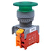 LXE22-7/C-GN - 22mm Illuminated Mushroom Head Push Button - 24V - Green - Ferrules Direct