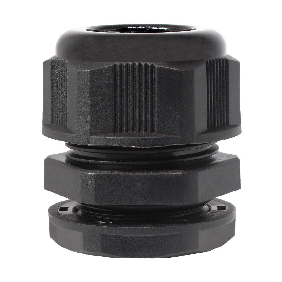 M25 x 1.5mm Metric Thread Nylon Cable Gland, Black, Range: 1/2