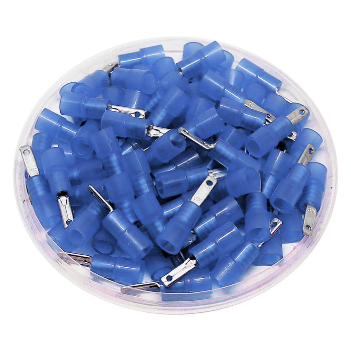 MDNY2-110(5) - Nylon Insulated Male Quick Disconnects - 16-14 AWG - Blue - Ferrules Direct