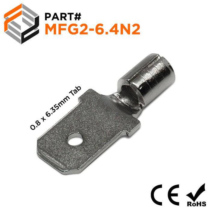 MFG2-6.4N2 - Male Stainless Steel Quick Disconnects - 16-14 AWG - Ferrules Direct