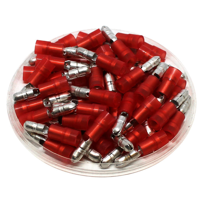 MPNYDL1-156 - Nylon Insulated Male Double Crimp Bullet Connectors - 22-16 AWG - Ferrules Direct
