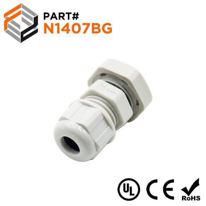 N1407BG - Nylon Cable Gland - Straight - 1/4" - Beige - Ferrules Direct