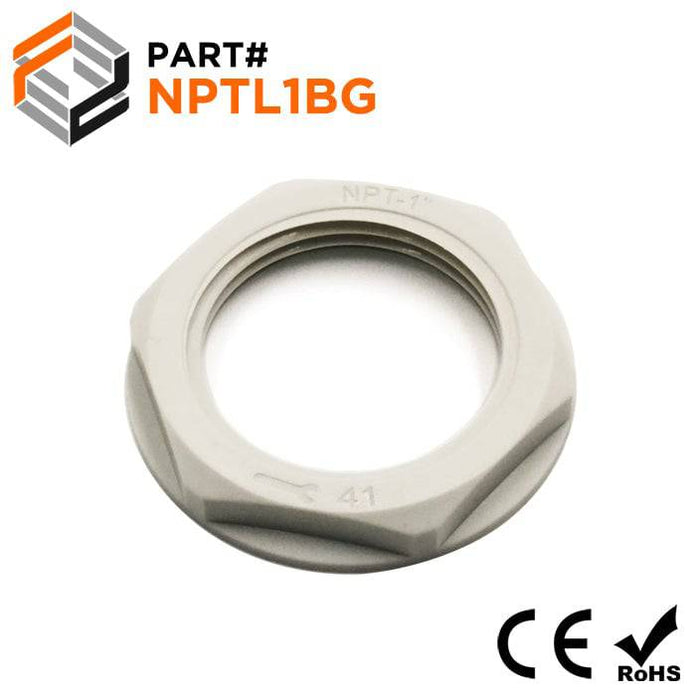NPTL1BG - Nylon Lock Nut for 1" Cable Glands - Beige - Ferrules Direct