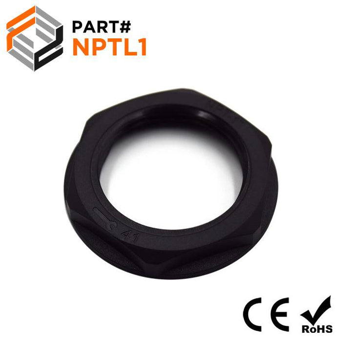 NPTL1BK - Nylon Lock Nut for 1" Cable Glands - Black