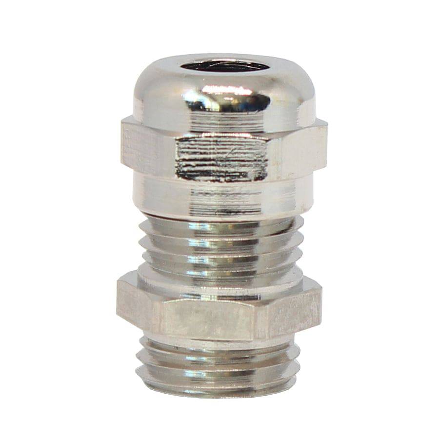P0707BR - PG7 Thread Plated Brass Cable Gland, Range: 1/8