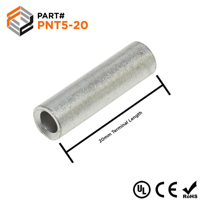 PNT5-20 - Non Insulated Parallel Connector - 12 AWG to 10 AWG - Ferrules Direct