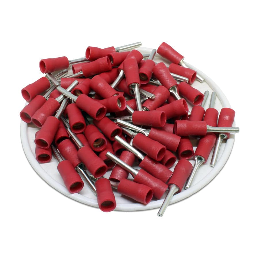 PTD1-12 - Vinyl Insulated Pin Terminals - Double Crimp - 22-16 AWG ...