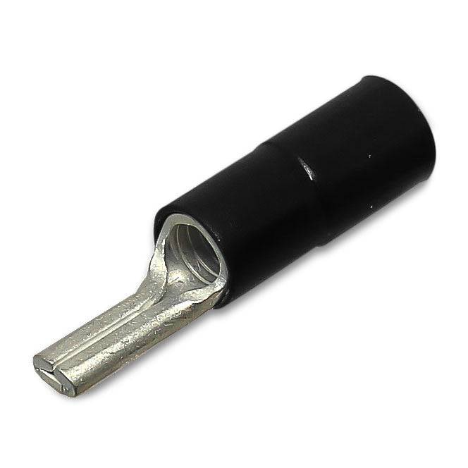 PTNYB16-13B - 6 AWG Nylon Insulated Pin Terminals, 13mm Pin, Black, 25 Pieces