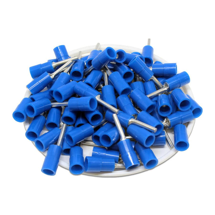PTNYB2-12 - Nylon Insulated Pin Terminals - 16-14 AWG - Blue - Ferrules Direct