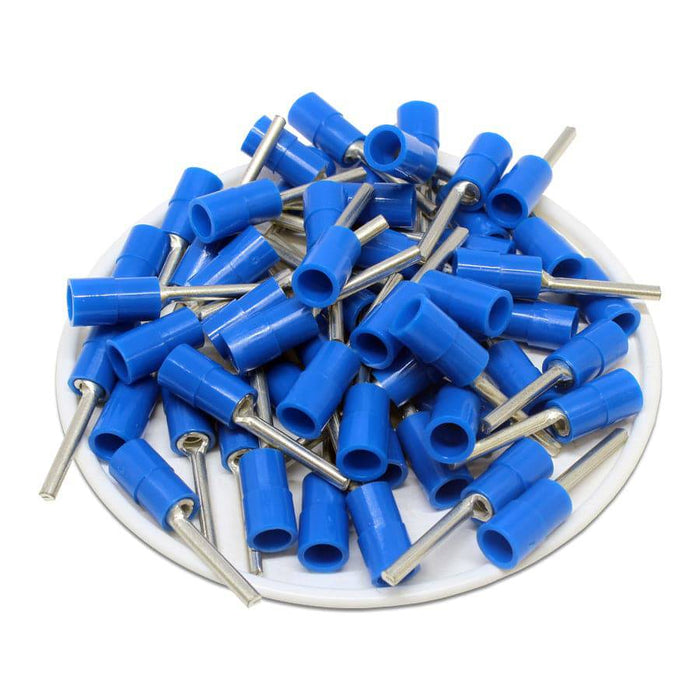 PTNYB2-16 - Nylon Insulated Pin Terminals - 16-14 AWG - Blue - Ferrules Direct
