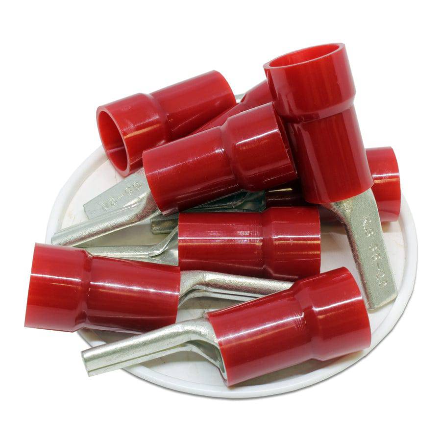 PTNYB35-20 - Nylon Insulated Pin Terminals - 2 AWG - Red | Ferrules Direct