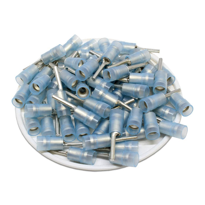 PTNYD2-12 - Nylon Insulated Pin Terminals - 16-14 AWG - Double Crimp - Ferrules Direct