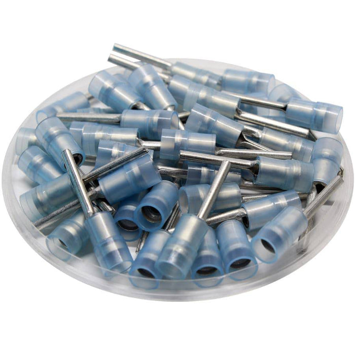 PTNYD2-16 - Nylon Insulated Pin Terminals - 16-14 AWG - Double Crimp - Ferrules Direct