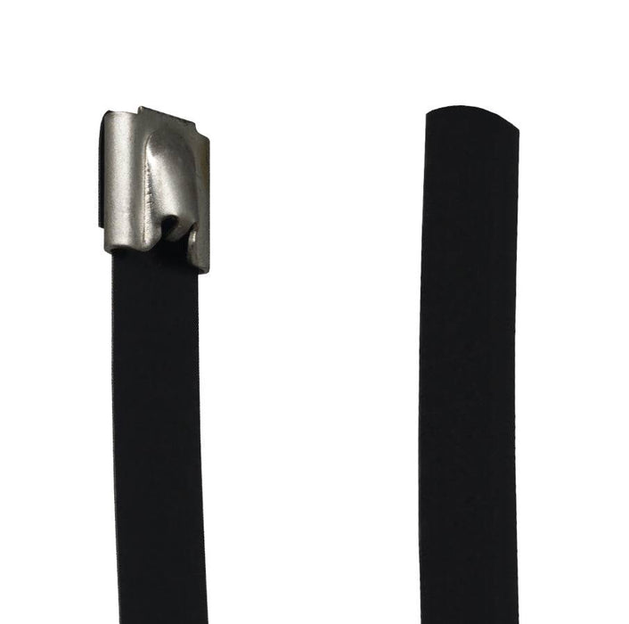 PVC304-12250 - Grade 304 PVC Coated Steel Tie - 0.47x10" (12x250mm) - Ferrules Direct