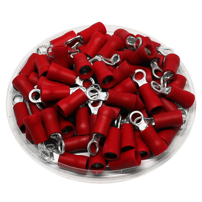 RDS1-3.7 - Double Crimp Vinyl Insulated Ring Terminals - 22 AWG to 16 AWG - Ferrules Direct