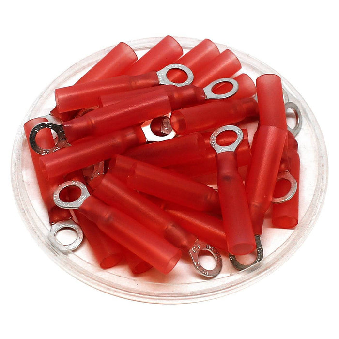 RHTS1-5 - Nylon Insulated Heat Shrinkable Ring Terminals - 22-16 AWG - Ferrules Direct