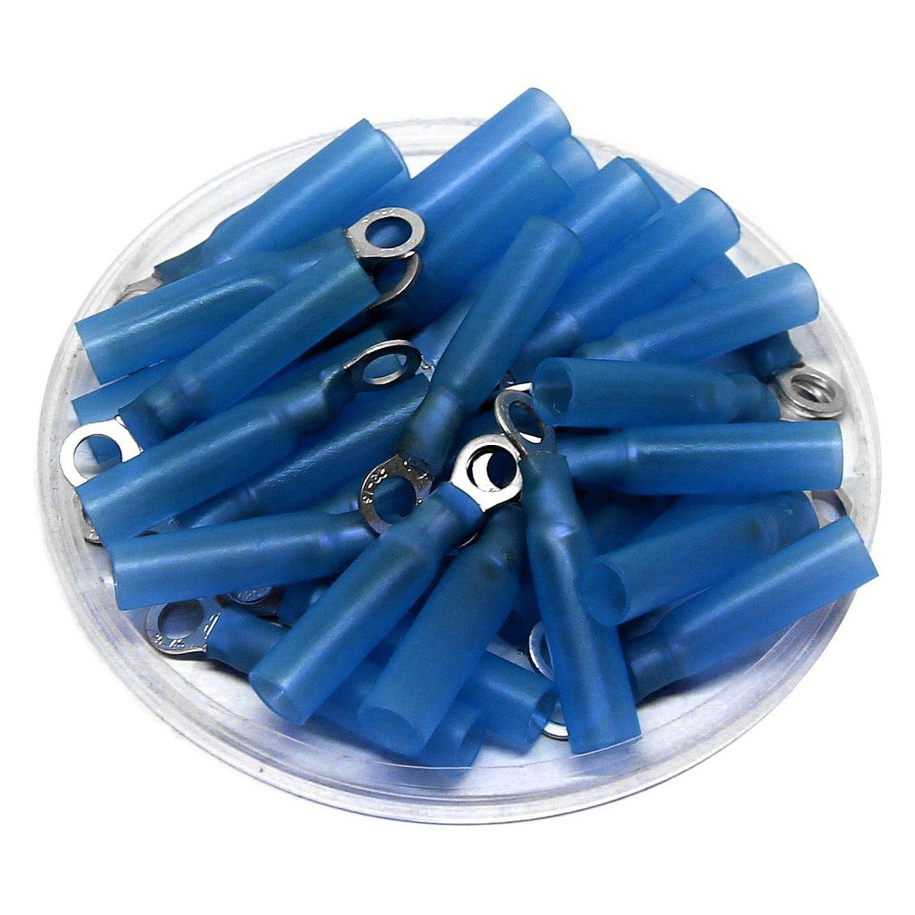16 to 14 AWG Heat Shrink Ring Terminals, #4 Stud, Polyethylene, 25 ...