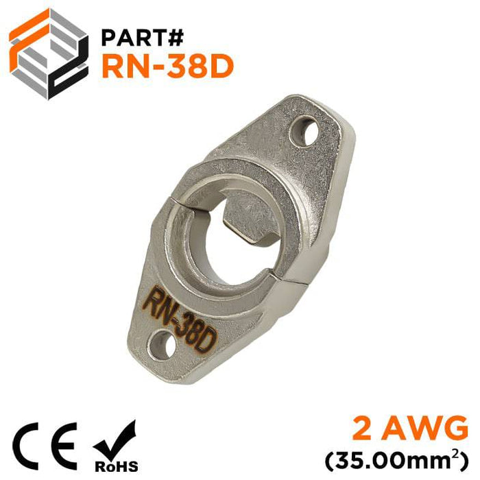 RN-38D - Crimping Die for Compression Cable Lugs - 2 AWG - Single Indent