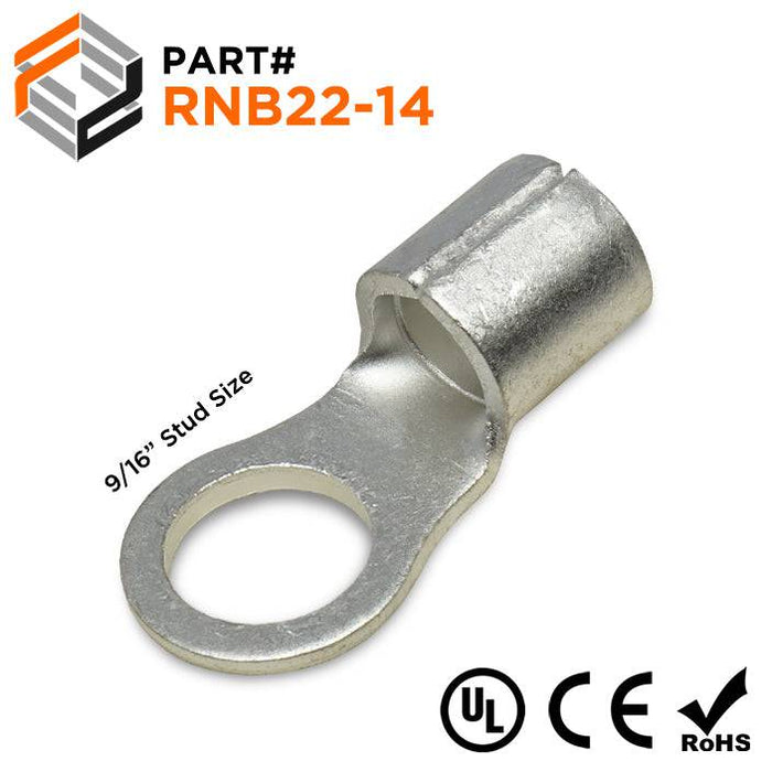 RNB22-14 - Non Insulated Ring Terminal - 4AWG - 9/16" Stud - Ferrules Direct