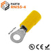 RNIS5-4 - Polycarbonate Ring Terminals - 12-10 AWG - #8 Stud - Yellow - Ferrules Direct