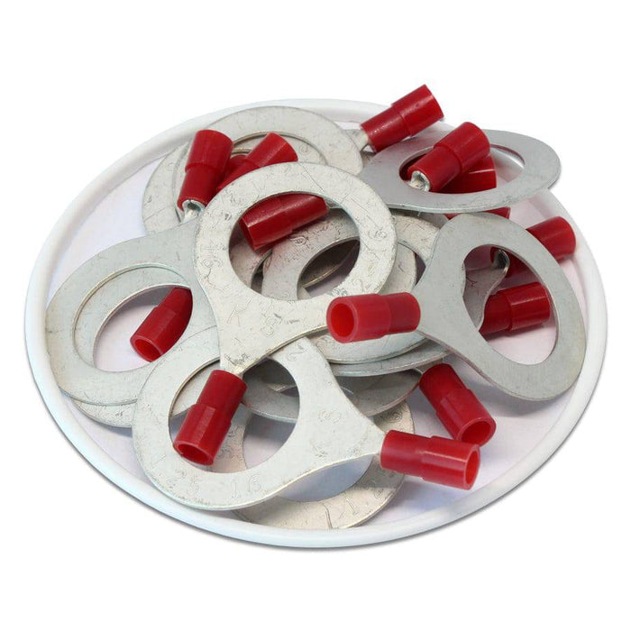 RNYD1-16 Nylon Ring Terminals - Double Crimp 22-16AWG - Ferrules Direct