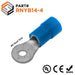 RNYB14-4 - Nylon Insulated Ring Terminals - 6 AWG - #8 Stud - Ferrules Direct