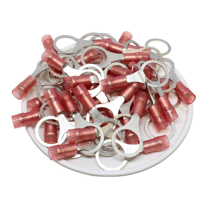 RNYD1-10 Nylon Ring Terminals - Double Crimp 22-16AWG - Ferrules Direct