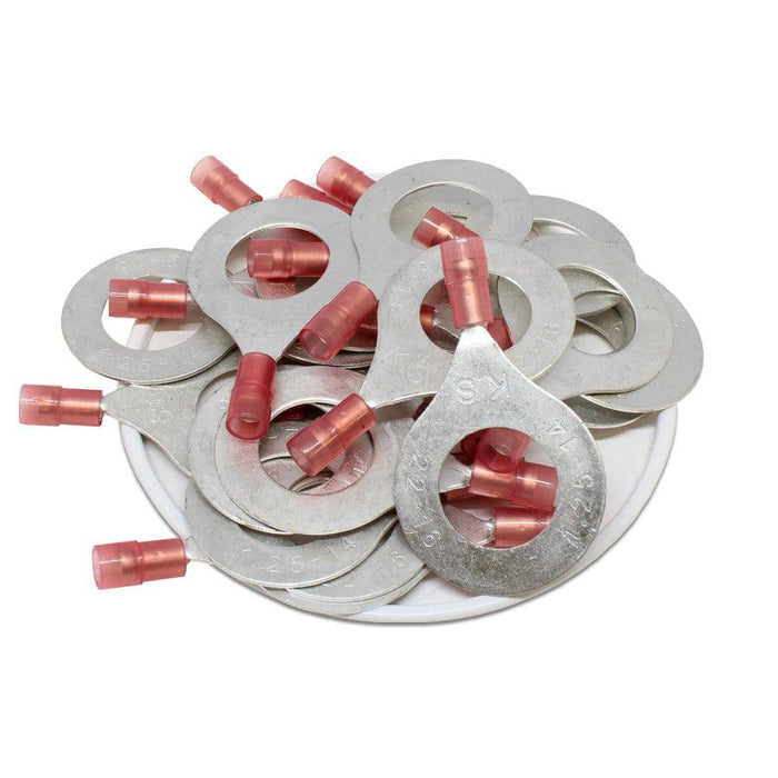 RNYD1-14 Nylon Ring Terminals - Double Crimp 22-16AWG - Ferrules Direct