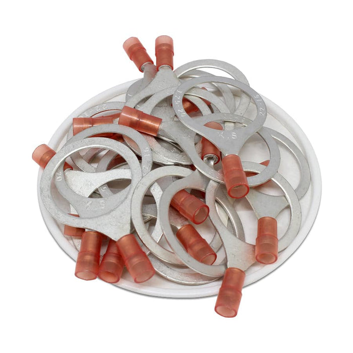 RNYD1-20 Nylon Ring Terminals - Double Crimp 22-16AWG - Ferrules Direct