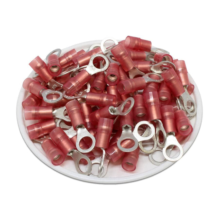 RNYD1-5 Nylon Ring Terminals - Double Crimp 22-16AWG - Ferrules Direct