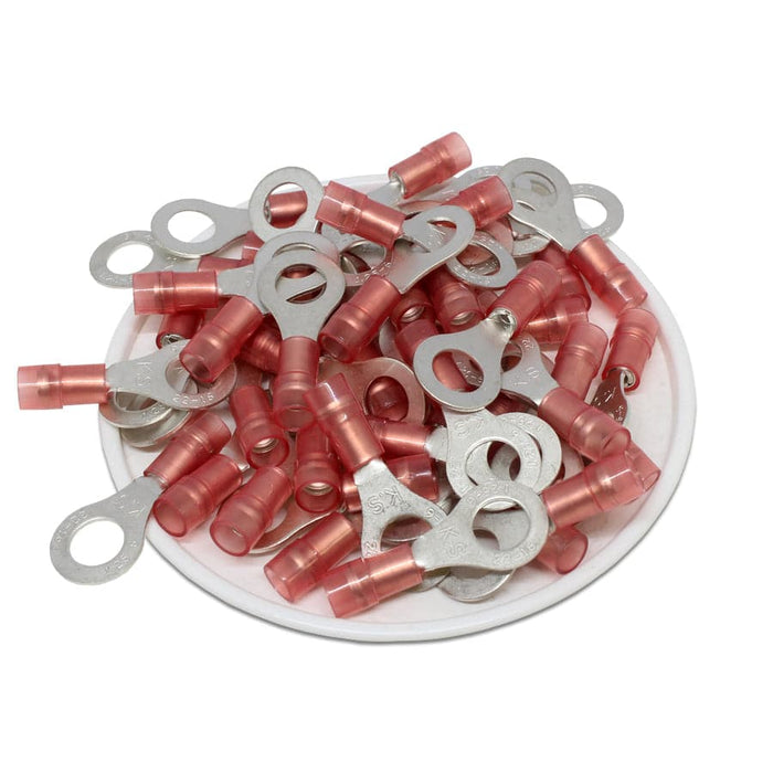 RNYD1-6 Nylon Ring Terminals - Double Crimp 22-16AWG - Ferrules Direct