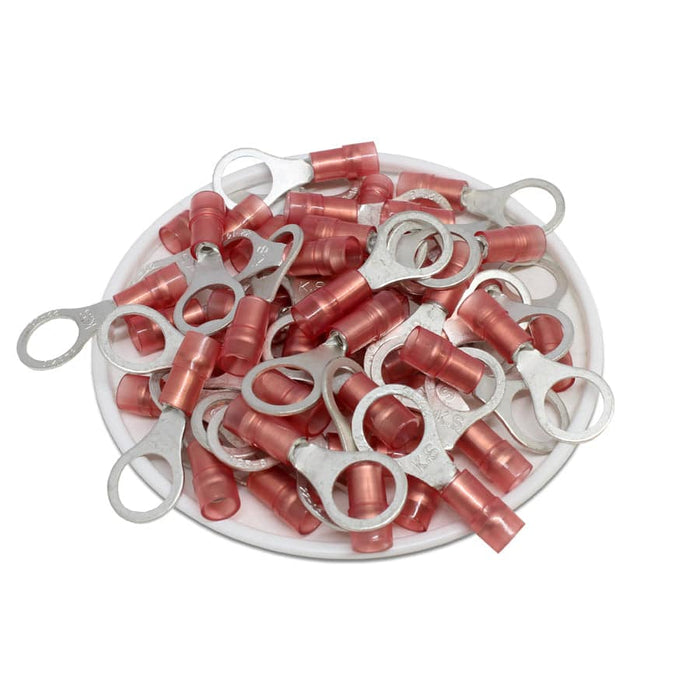 RNYD1-8 Nylon Ring Terminals - Double Crimp 22-16AWG - Ferrules Direct