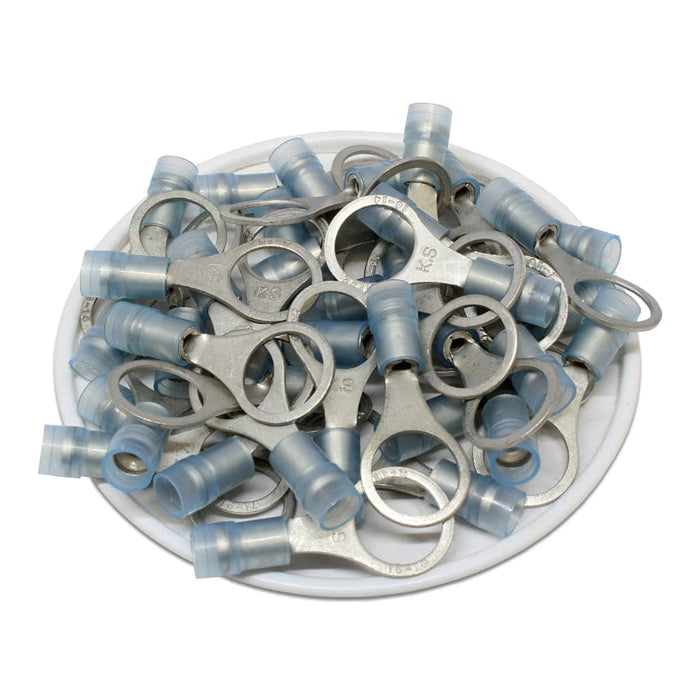 RNYD2-10 Nylon Ring Terminals - Double Crimp 16-14AWG - Ferrules Direct