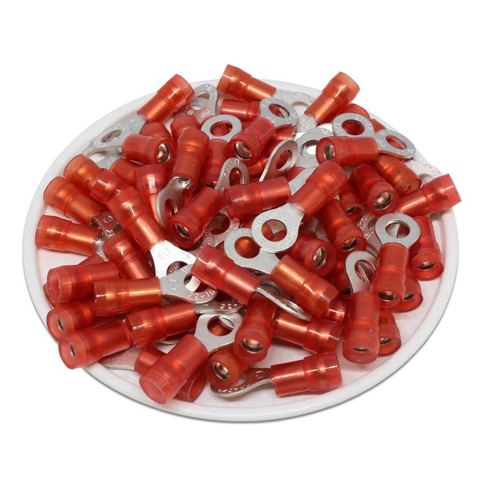 RNYDL1-4 Nylon Ring Terminals - Double Crimp 22-16AWG - Ferrules Direct