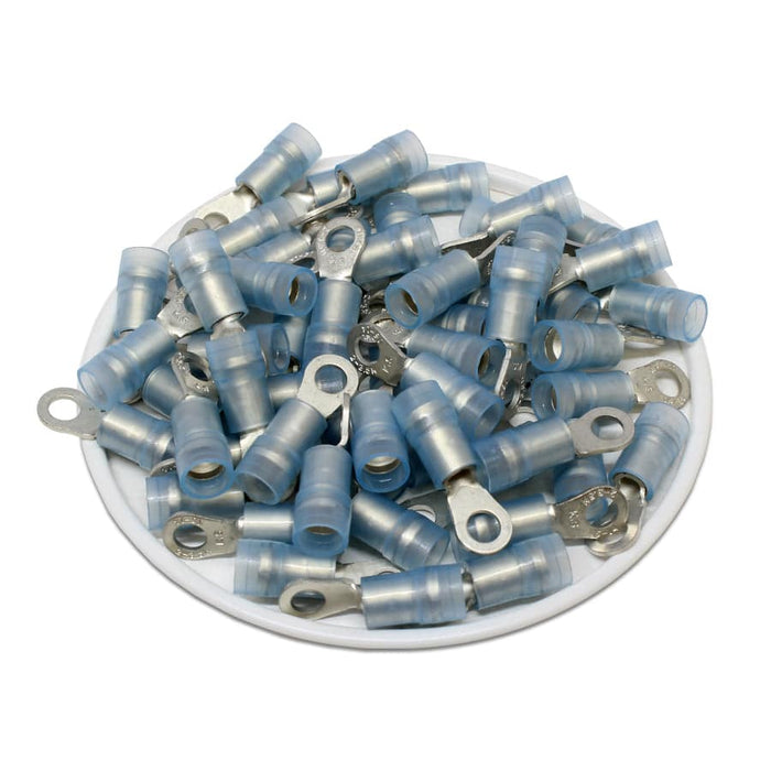 RNYDM2-3.7 Nylon Ring Terminals - Double Crimp 16-14AWG - Ferrules Direct