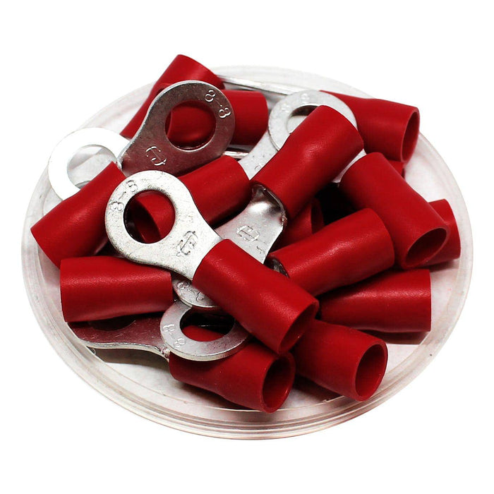 RVB8-8 - Vinyl Insulated Ring Terminals - 8 AWG - Ferrules Direct
