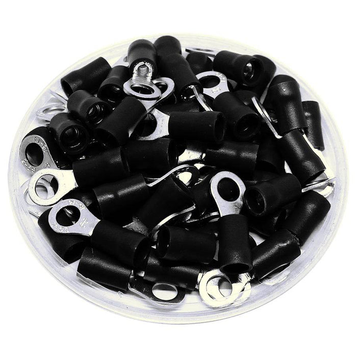 RVS3-5 - Insulated Ring Terminal - Butted Seam - 14-12 AWG - #10 Stud - Ferrules Direct