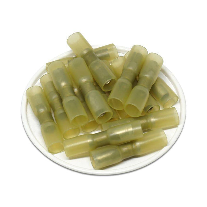 SBTF102-4 - Polyethylene Heat Shrink Female Bullet - 4mm - 12 -10AWG - Yellow - Ferrules Direct