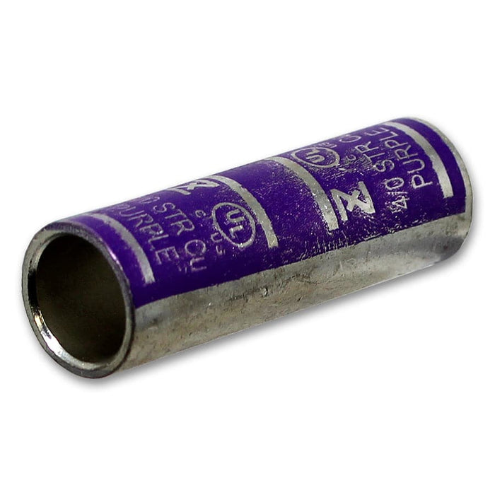 SC40 - 4/0 AWG Short Barrel Splice - Purple - Ferrules Direct