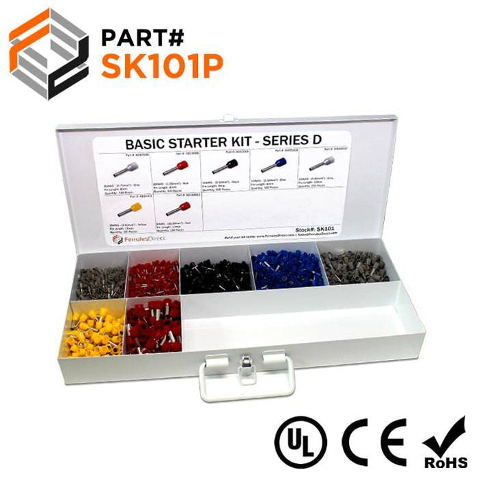 SK101P - 20 thru 8 AWG Ferrules Kit - Old DIN Color Sequence - Ferrules Direct