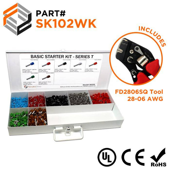 SK102WK - Heavy Duty Starter Kit + FD2806SQ Tool - T Series - Ferrules Direct
