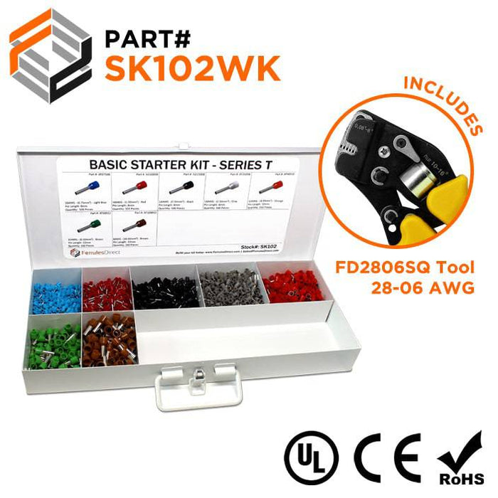 SK102WK - Heavy Duty Starter Kit + FD2806SQ Tool - T Series - Ferrules Direct
