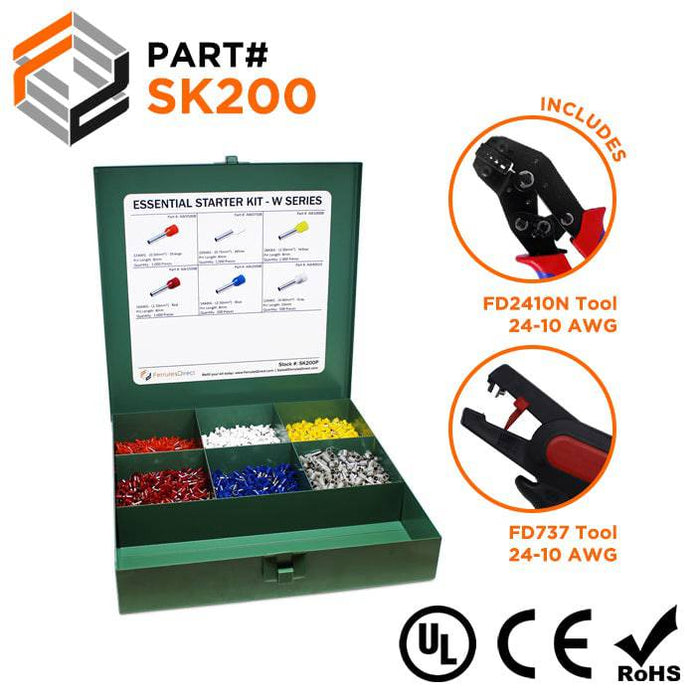 SK200 - Essential Wire Ferrule Kit + FD2410N & FD737 Tools - W Series - Ferrules Direct