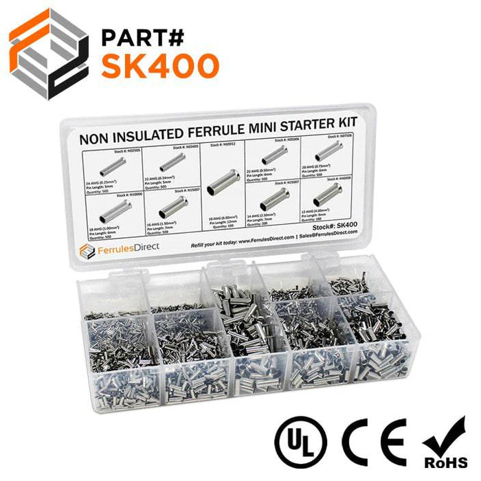 SK400 - Mini Kit - Non Insulated Ferrules - 24-10 AWG - Ferrules Direct