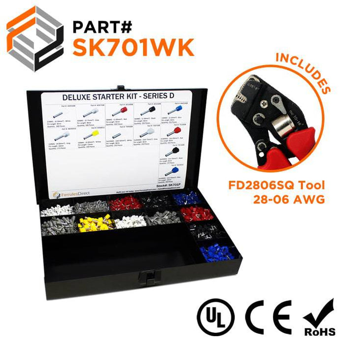SK701WK - Deluxe Starter Kit + FD2806SQ Tool - D Series - Ferrules Direct