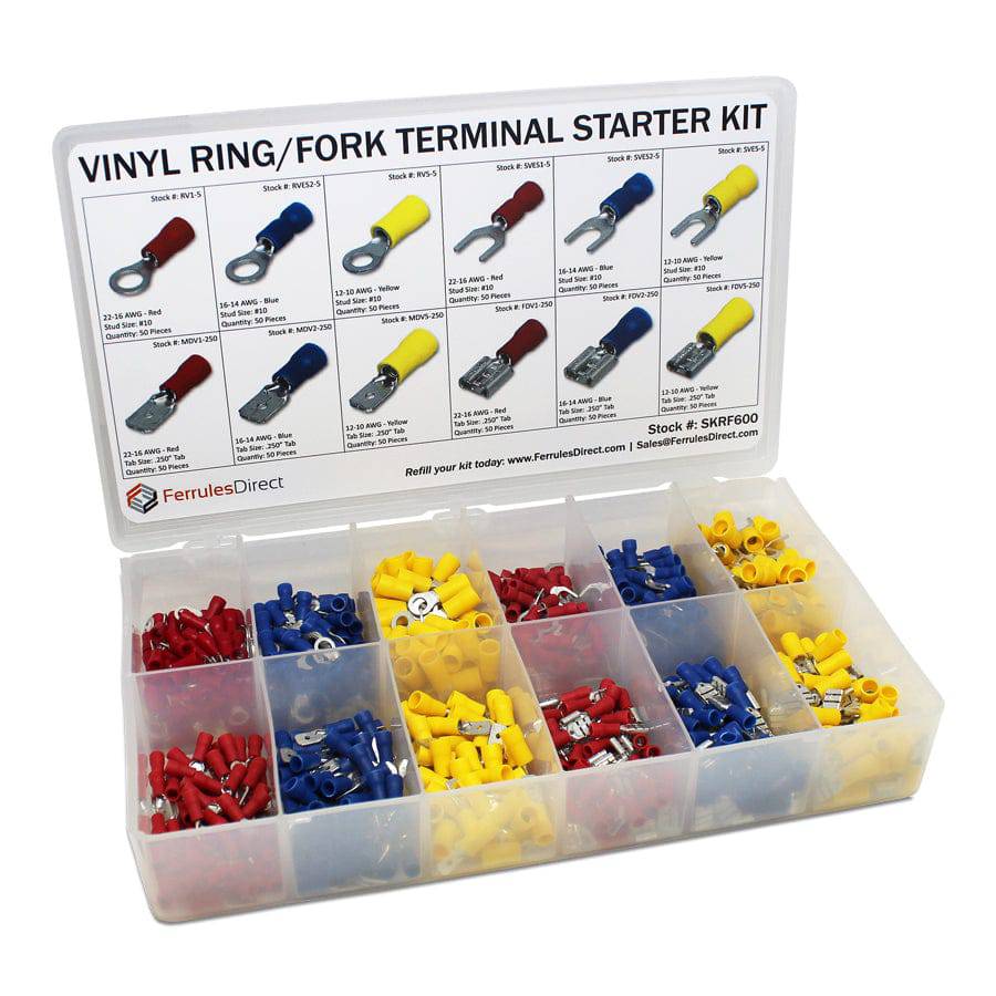 SKRF600 - Vinyl Ring/Fork Terminal Basic Starter Kit - 600 Pieces ...