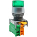 SL22-1/O-24-GN - Illuminated Twist Knob Switch - 1 Contact (1/O) - 2 Positions (0-1) - 24V - Green - Ferrules Direct