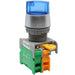 SL22-1/O-BL - Illuminated Twist Knob Switch - 1 Contact (1/O) - 2 Positions (0-1) - 110V Blue - Ferrules Direct
