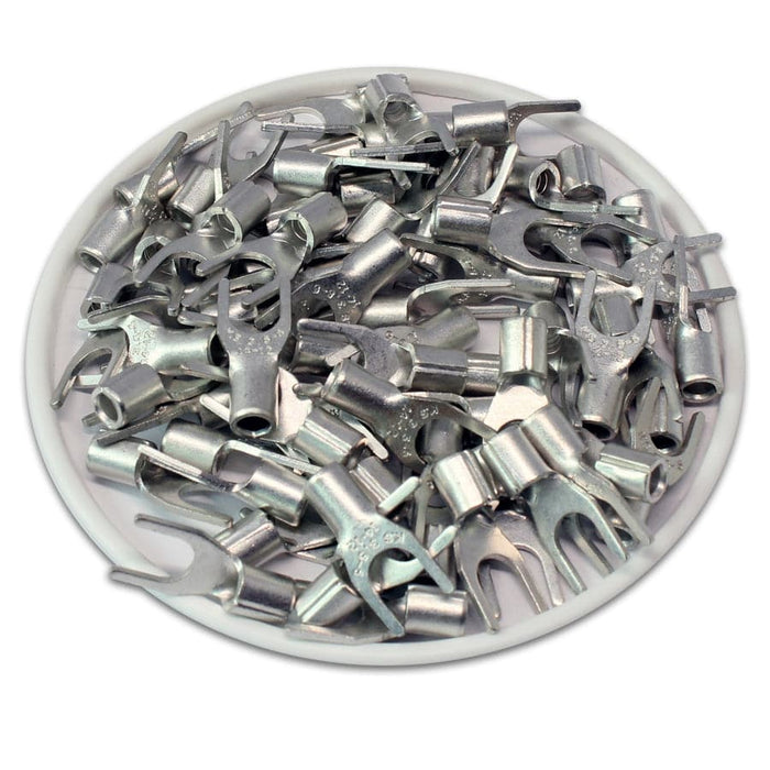 SNB3-5 - Non Insulated Brazed Spade Terminals - 14-12 AWG - #10 Stud - Ferrules Direct